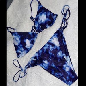 ZAFUL Blue Tie Dye Bikini